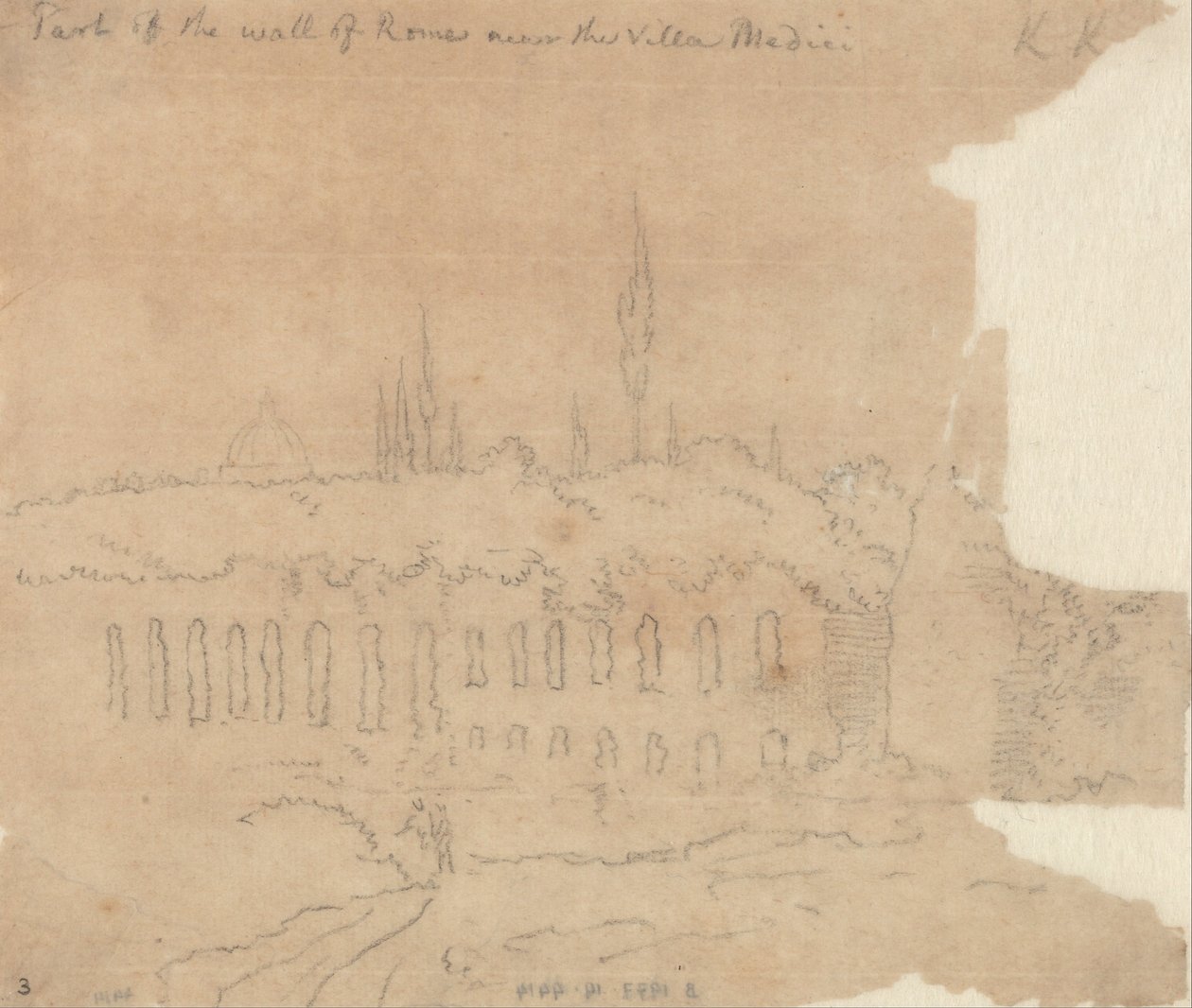 Part of the Wall of Rome Near the Villa Medici by John Robert Cozens