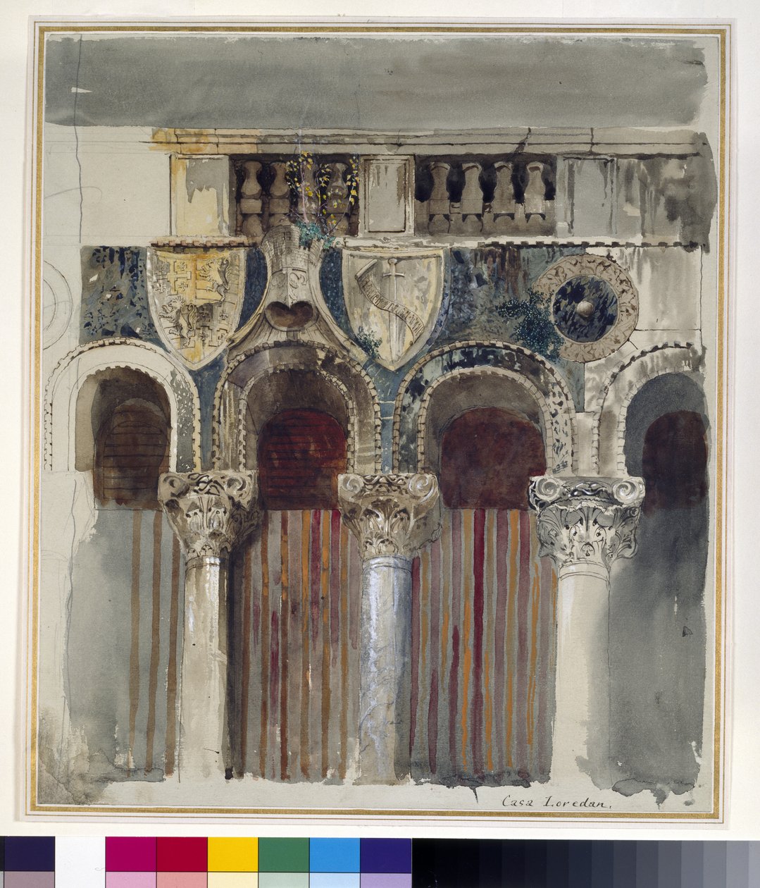 Study of the Marble Inlaying on the Front of the Casa Loredan, Venice, September - October 1845 by John Ruskin