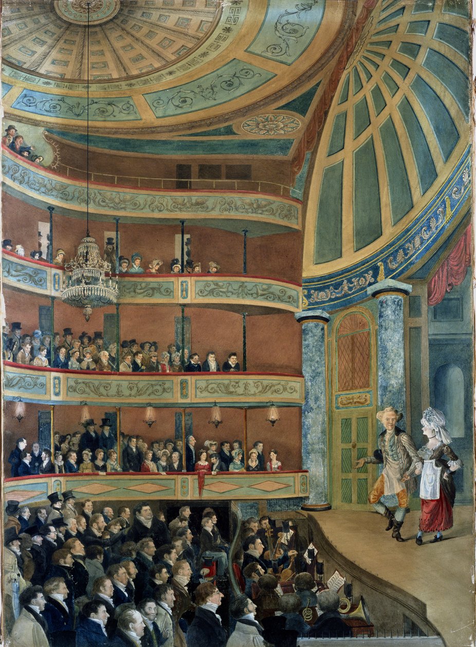 Interior of The Park Theatre, New York City, 1822 by John Searle