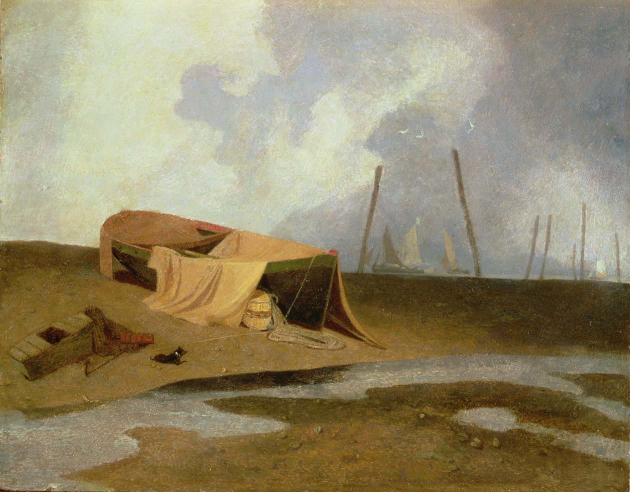 Boats on Greater Yarmouth Beach by John Sell Cotman