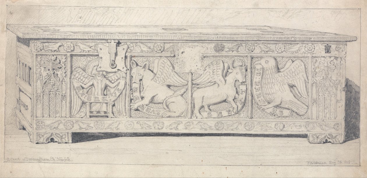 Chest in Dersingham Church, Norfolk by John Sell Cotman