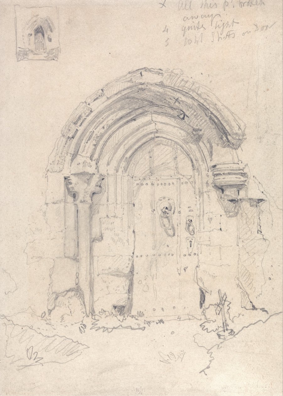 Porch of the Church of Stratton Saint Marys, Norfolk by John Sell Cotman