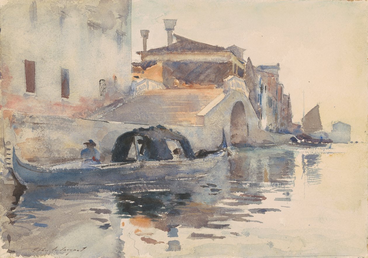 Canal Scene, Ponte Panada, Fondamenta Nuove, Venice, c.1880-82 by John Singer Sargent
