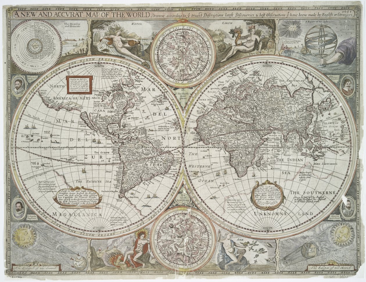 A New and Accurate Map of the World by John Speed