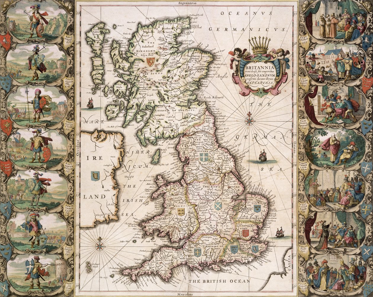 Britain As It Was Divided In The Time of the English Saxons, 1616 by John Speed