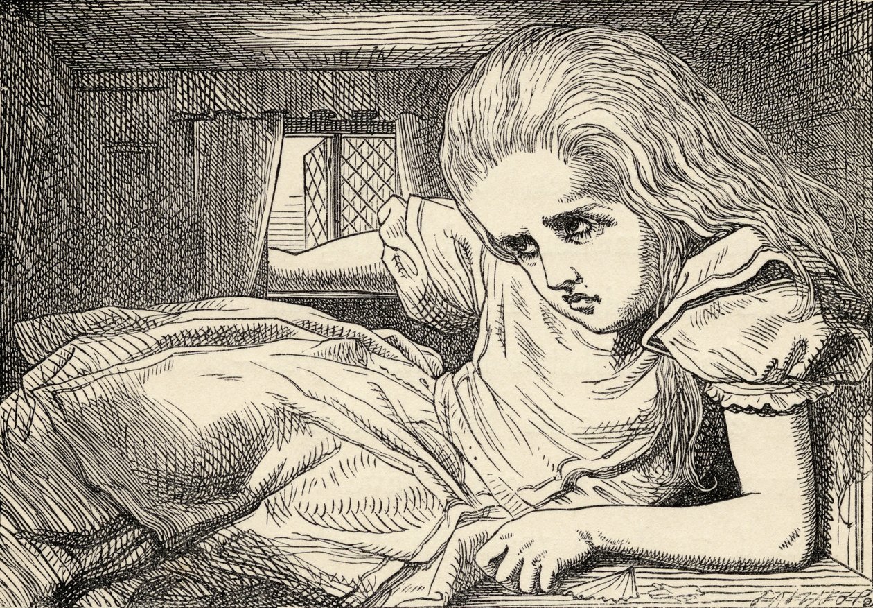 Alice Grows Too Tall for the Room by John Tenniel