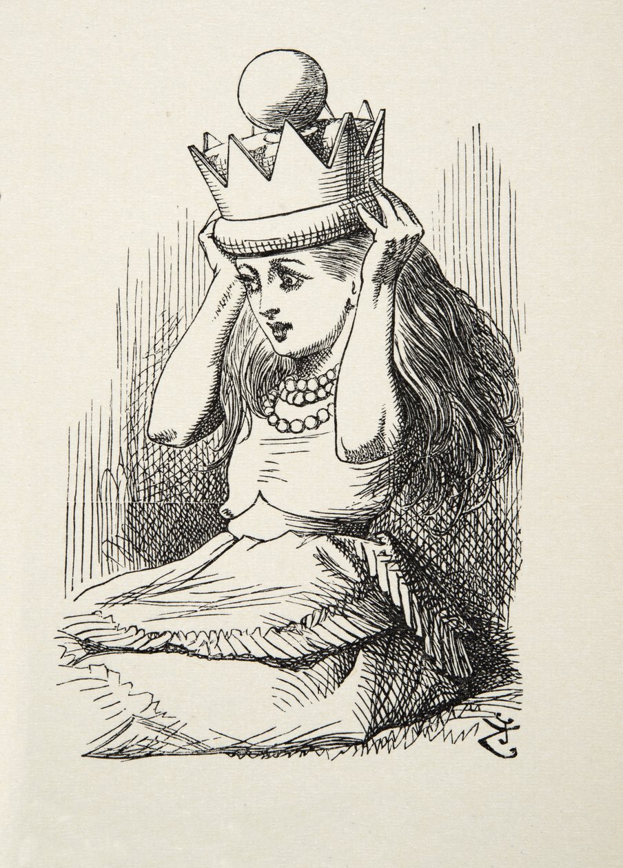 Queen Alice, Illustration from Through the Looking Glass by Lewis Carroll by John Tenniel