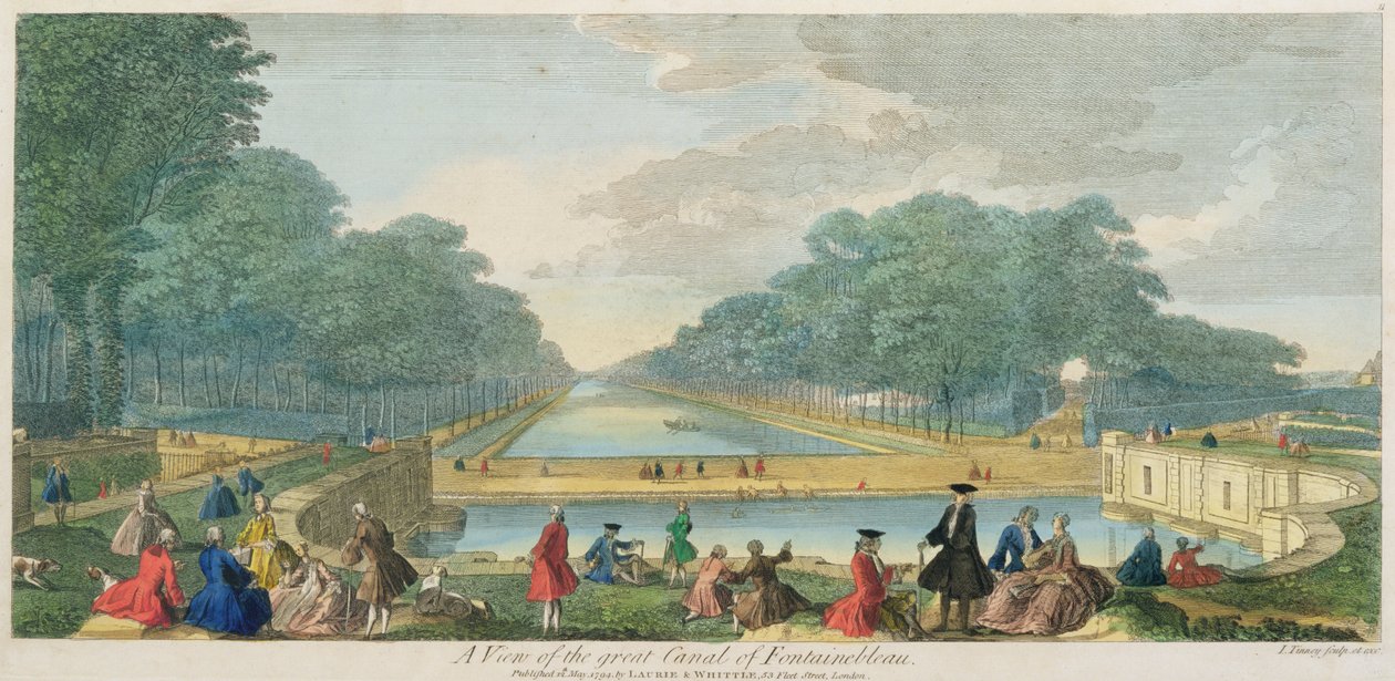 A View of the Great Canal of Fontainebleau, published 1794 by John Tinney