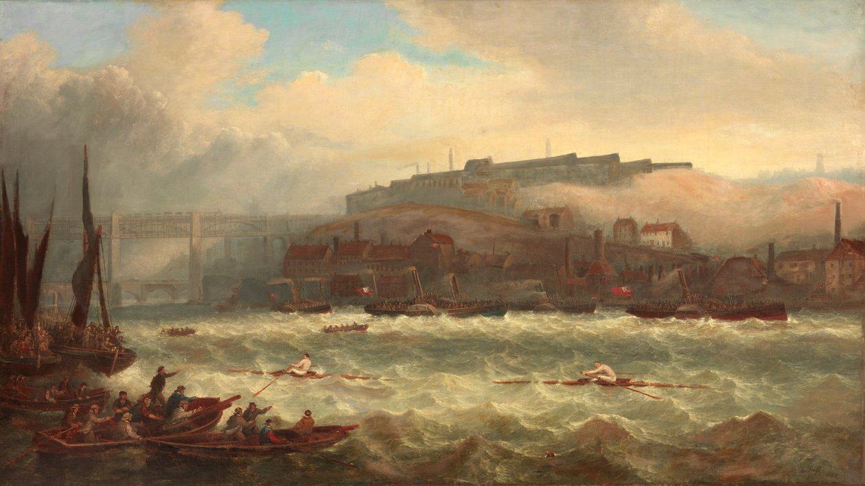 Cooper versus Chambers, Race on the Tyne, 1865 by John Warkup Swift