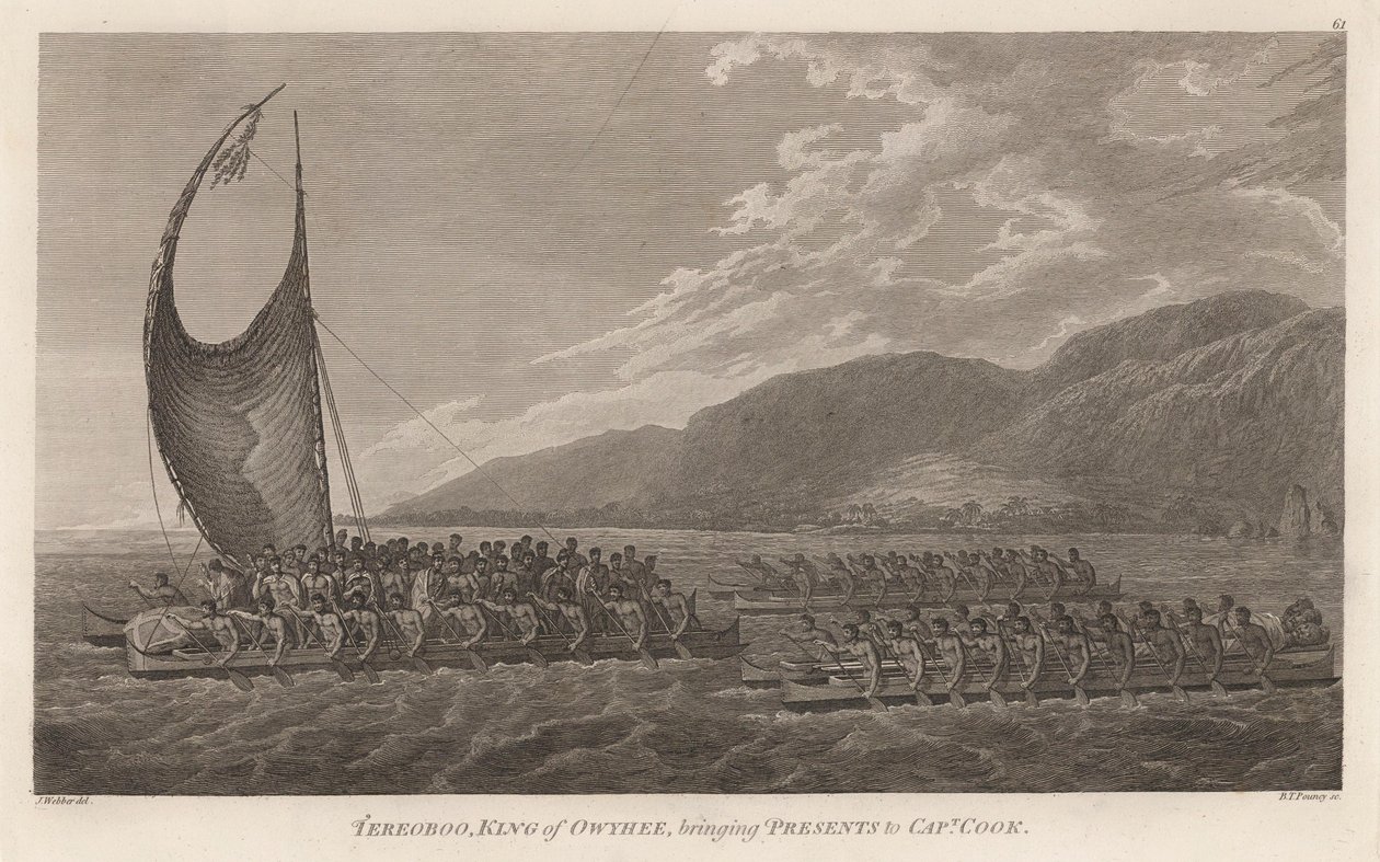 Kalaniopuu, King of Hawaii, Bringing Presents to Captain Cook by John Webber