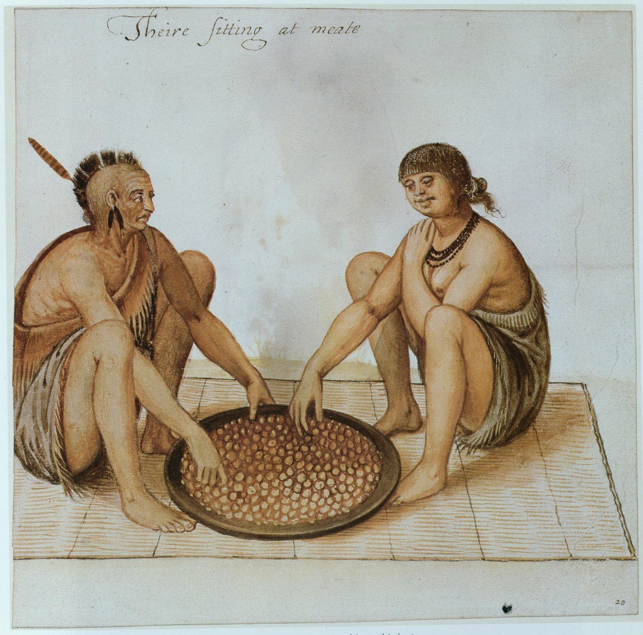 Indian Man and Woman Eating by John White