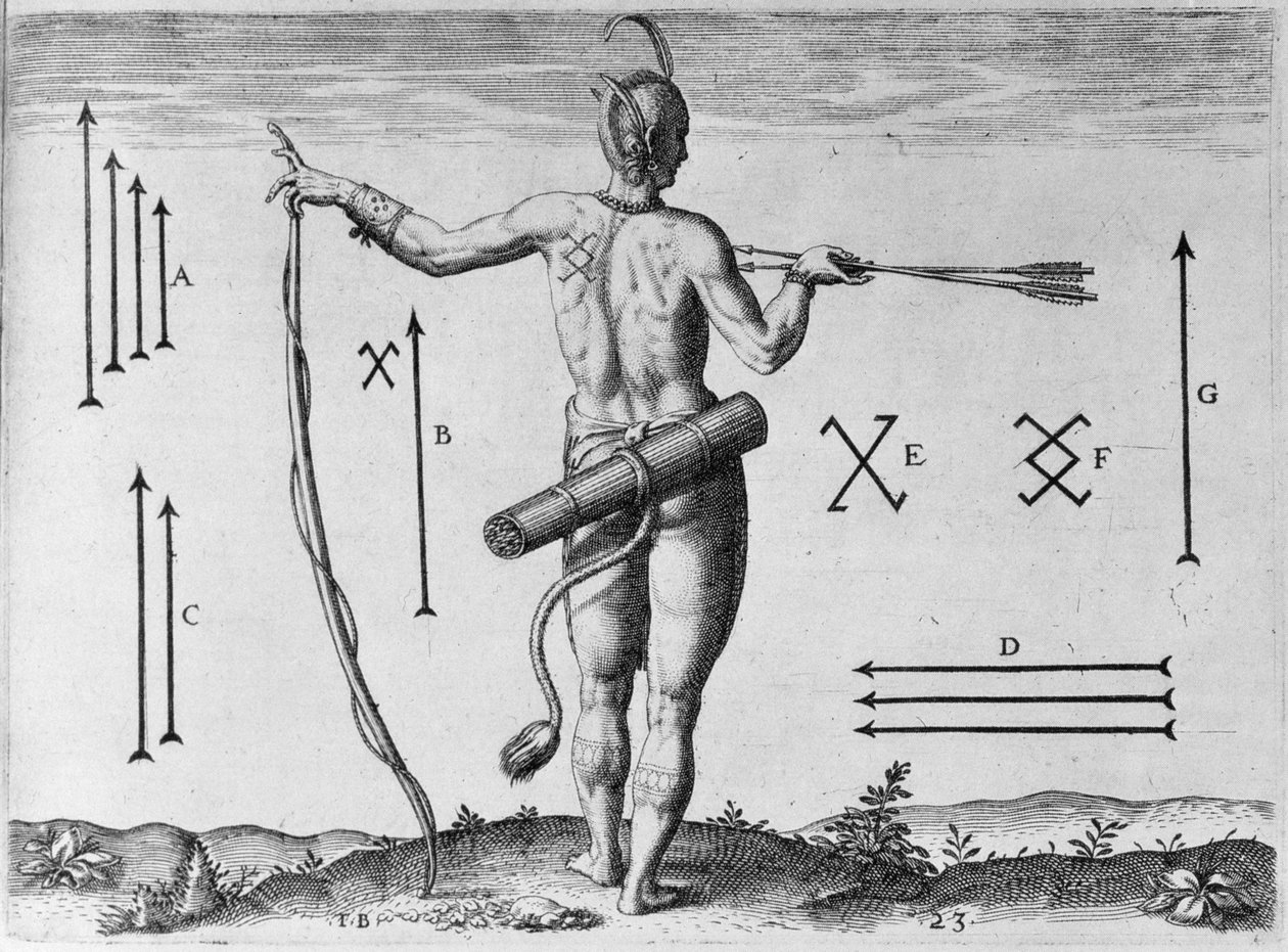 Indian Markings, engraved by Theodor de Bry by John White