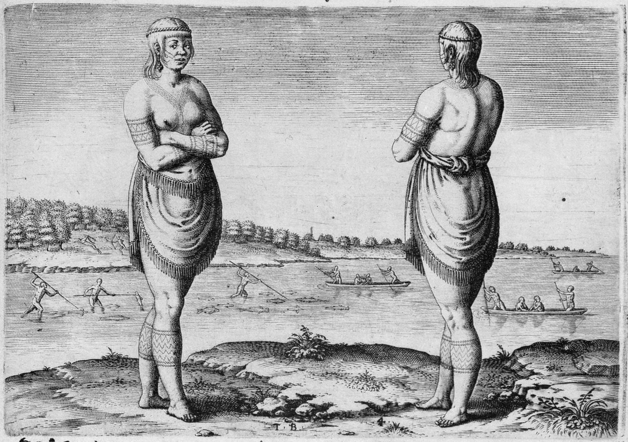 Indian Woman of Secoton, Engraved by Theodor de Bry by John White