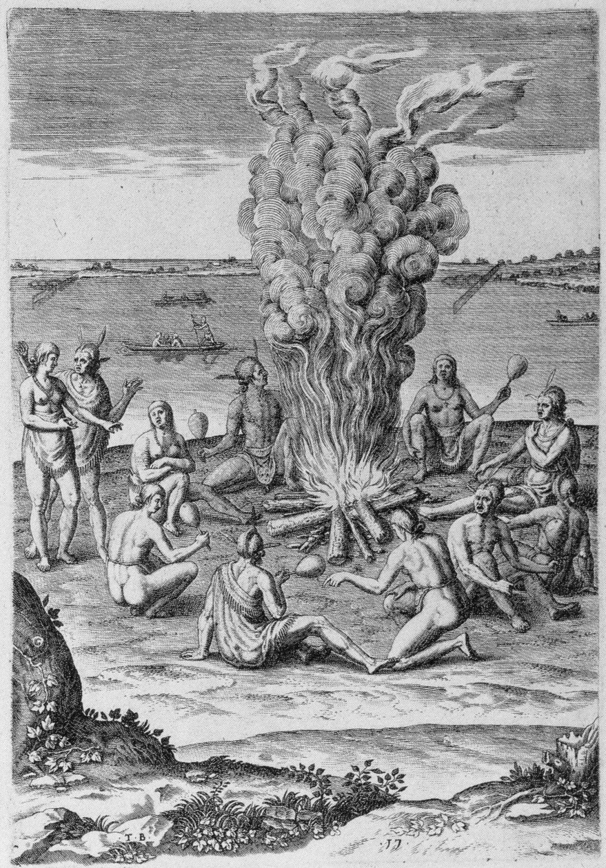 Indians around a Fire by John White