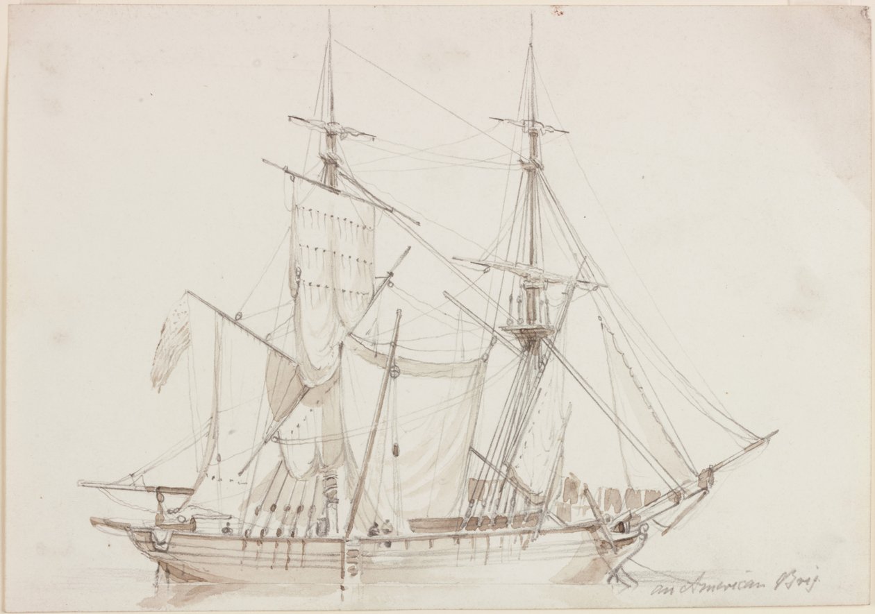 An American Brig by John Wilson Carmichael