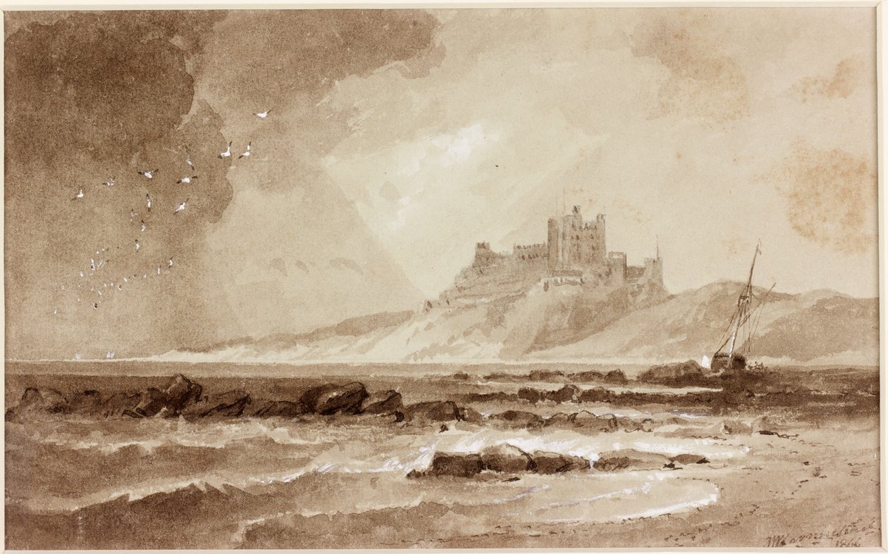 Bamburgh Castle from the North by John Wilson Carmichael