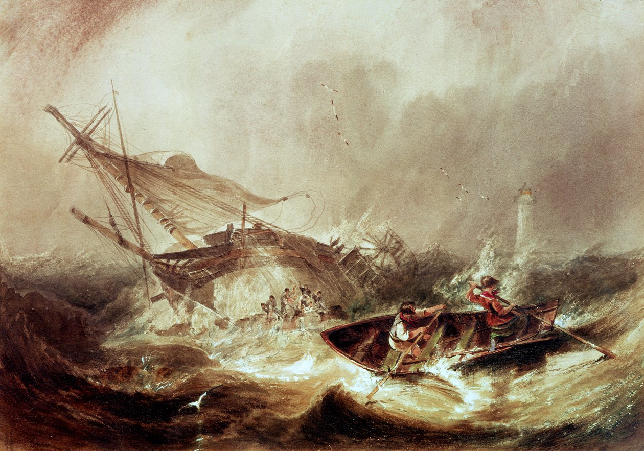 Rowing to Rescue Shipwrecked Sailors off the Northumberland Coast by John Wilson Carmichael