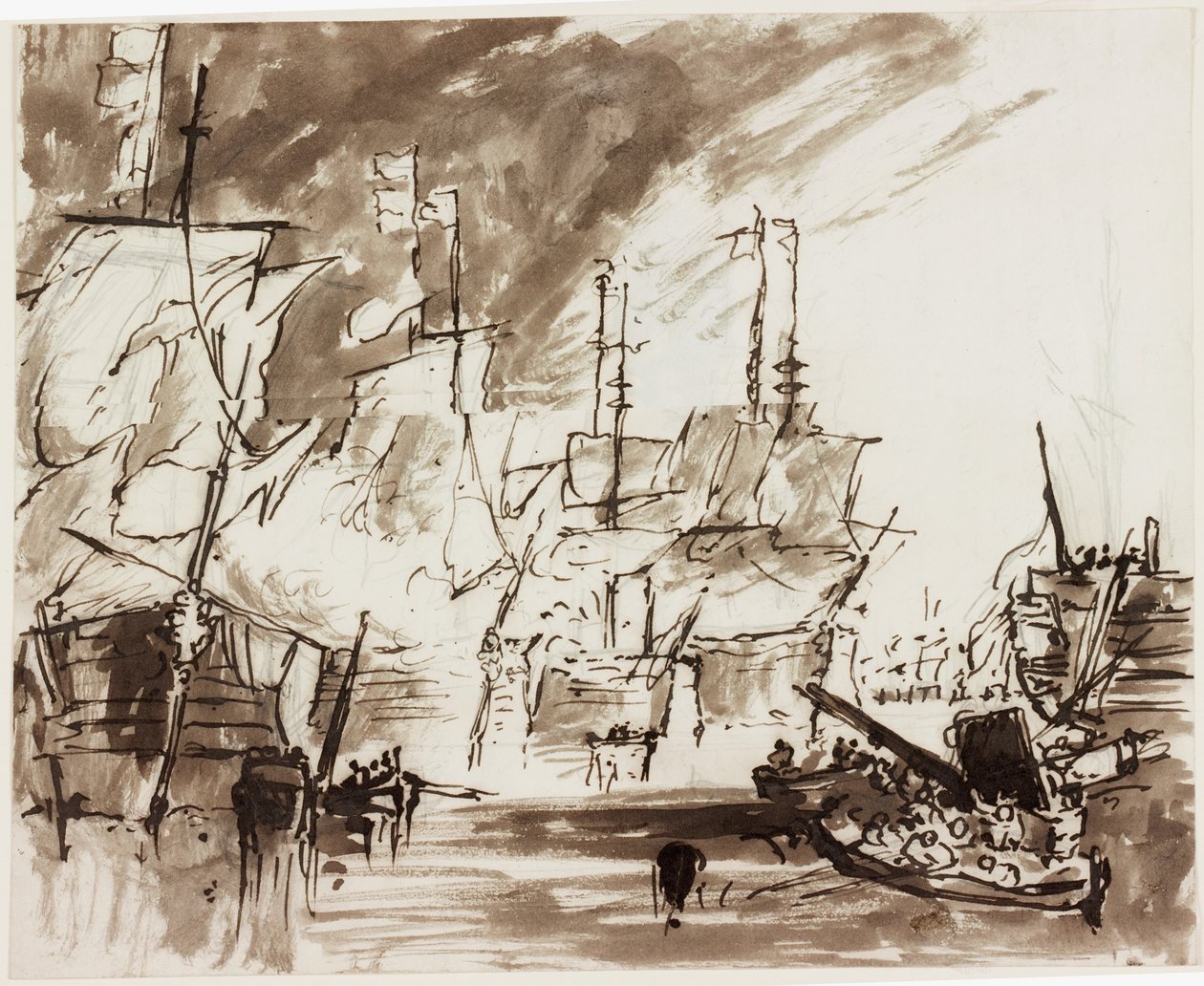 Study for a Painting of the Battle of Cape St Vincent by John Wilson Carmichael