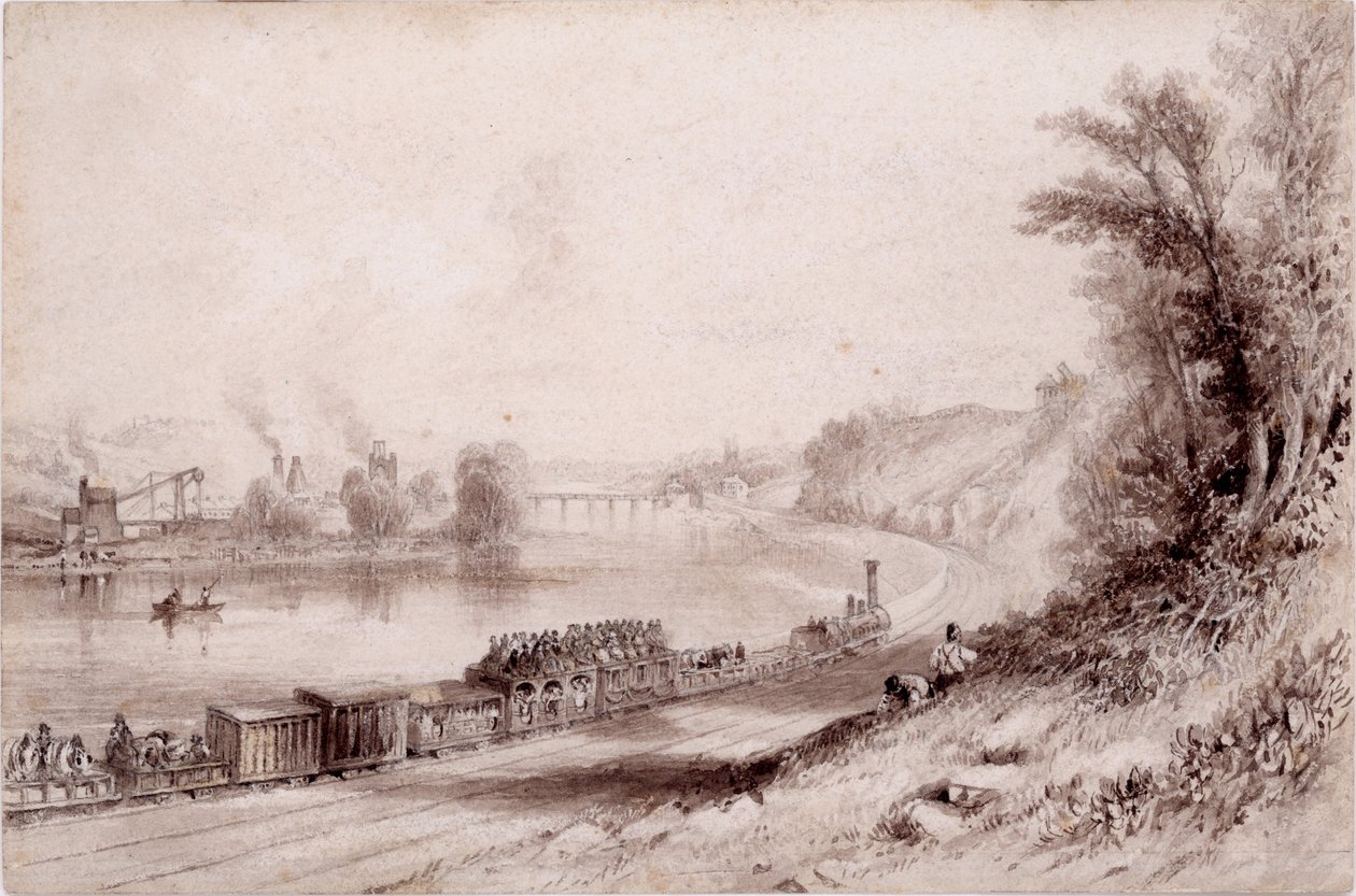 The River Wall at Wylam Scars by John Wilson Carmichael