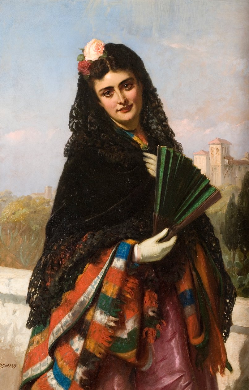 Spanish Lady with a Fan by John Bagnold Burgess
