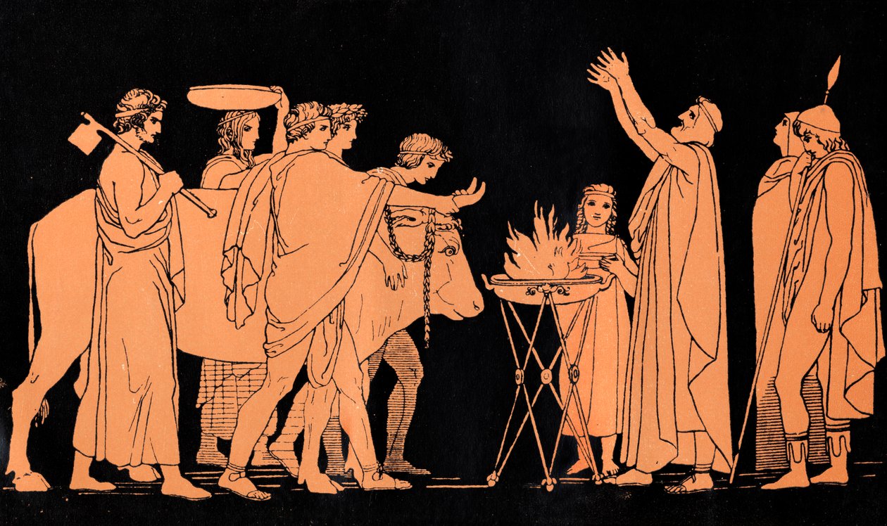 Nestor, King of Pylos, Sacrifices Bulls to Poseidon, Scene from 
