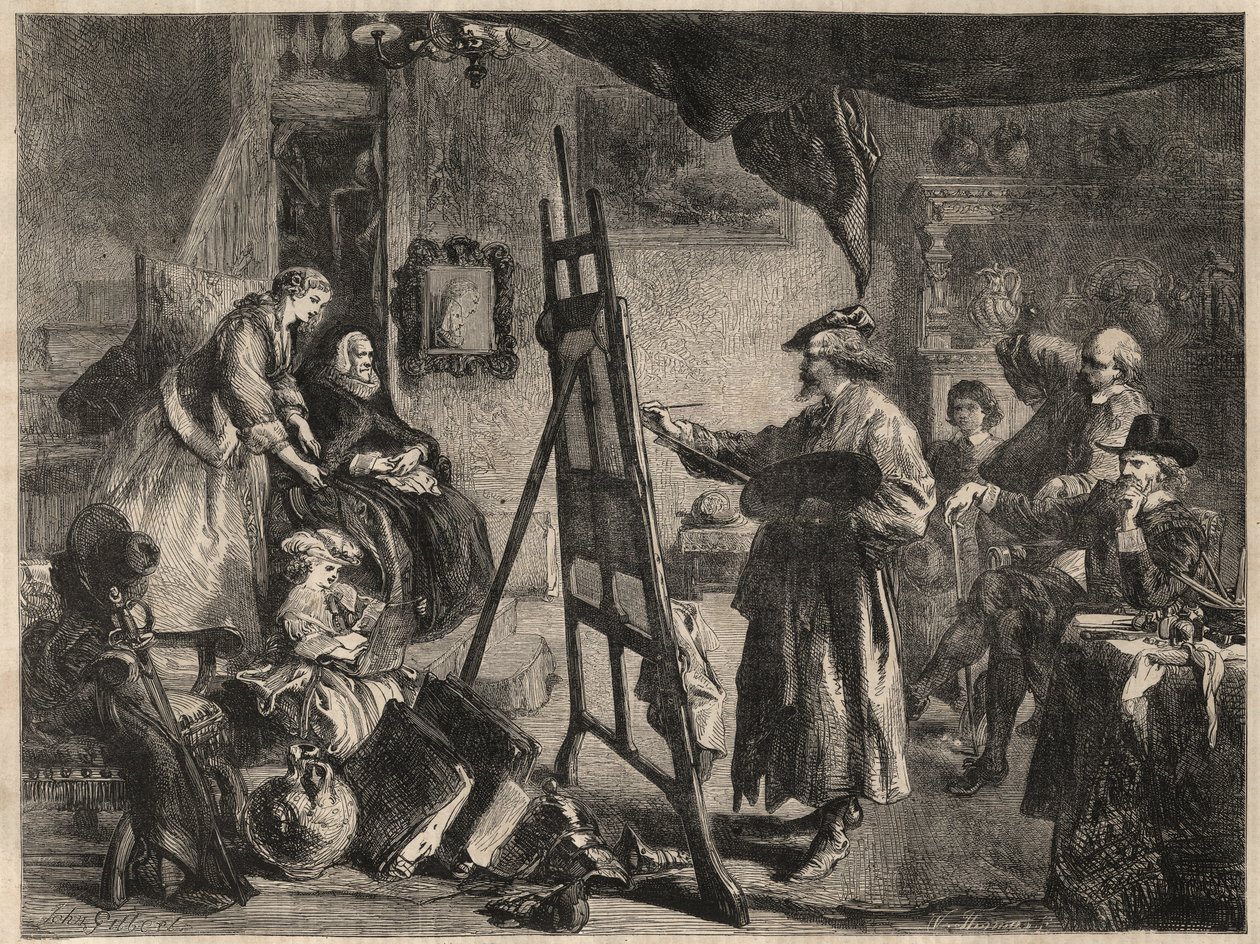 The Studio of Rembrandt by John (after) Gilbert