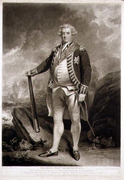 Portrait of Adam, Viscount Duncan, Admiral of the Blue Squadron, engraved by James Ward by John (after) Hoppner