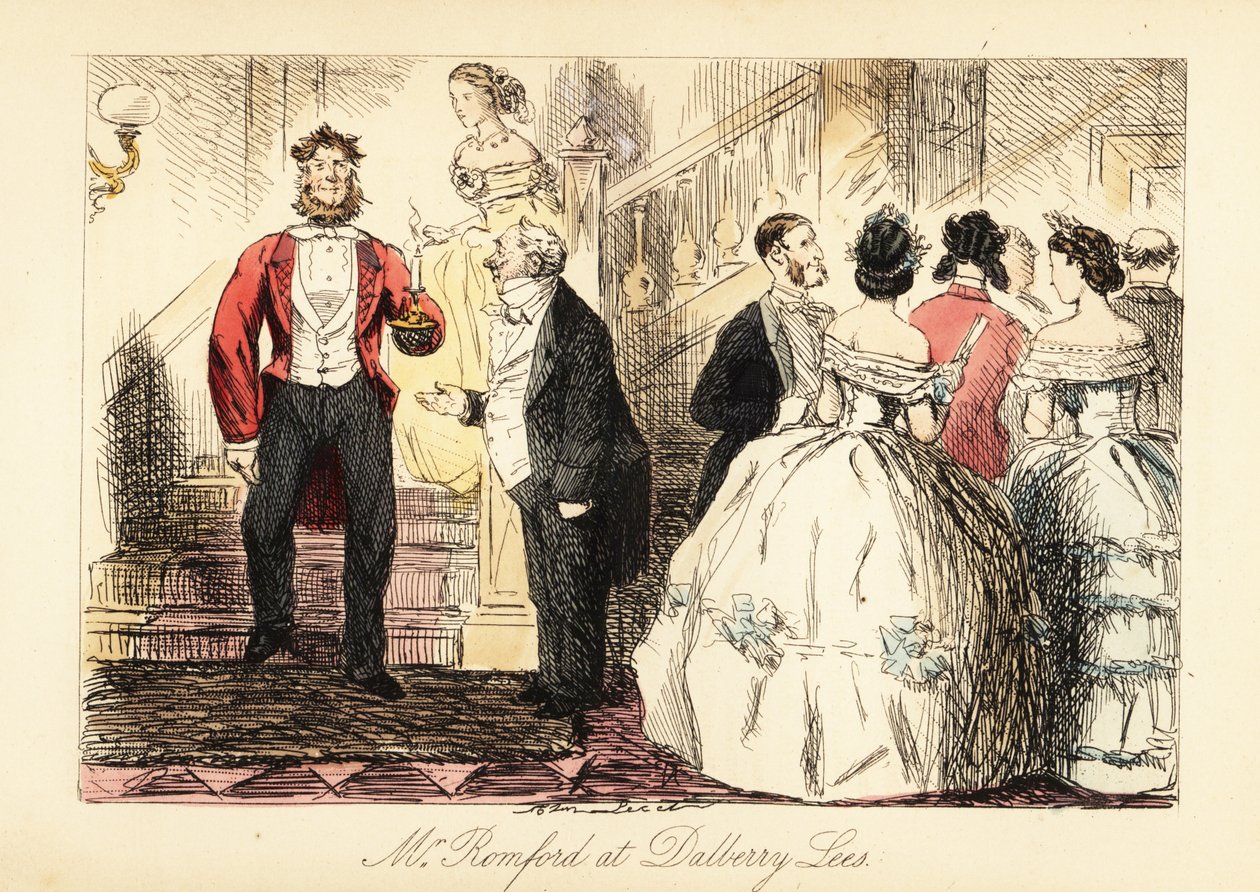 English gentleman in formal clothes attending a dinner by John (after) Leech