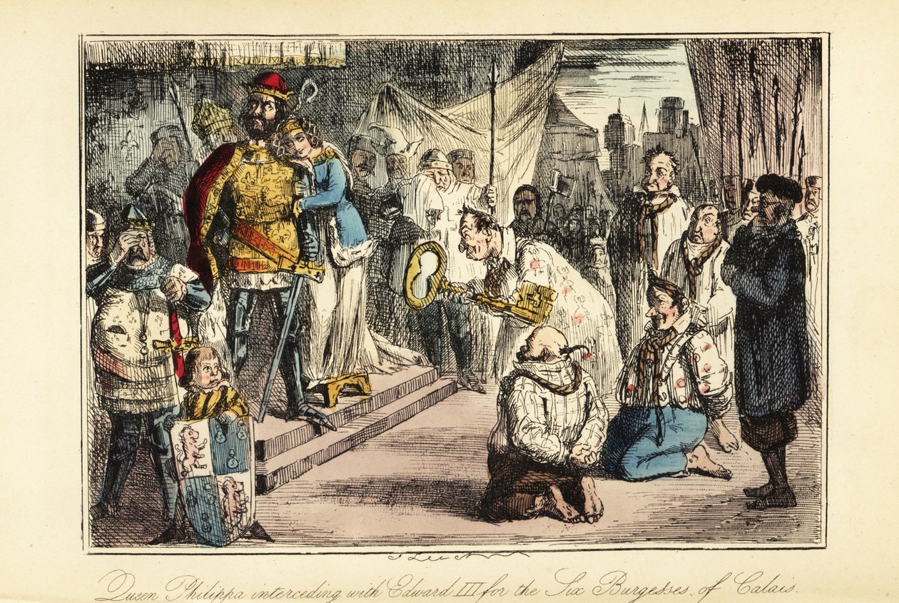 King Edward III of England after the Siege of Calais in 1347 by John (after) Leech