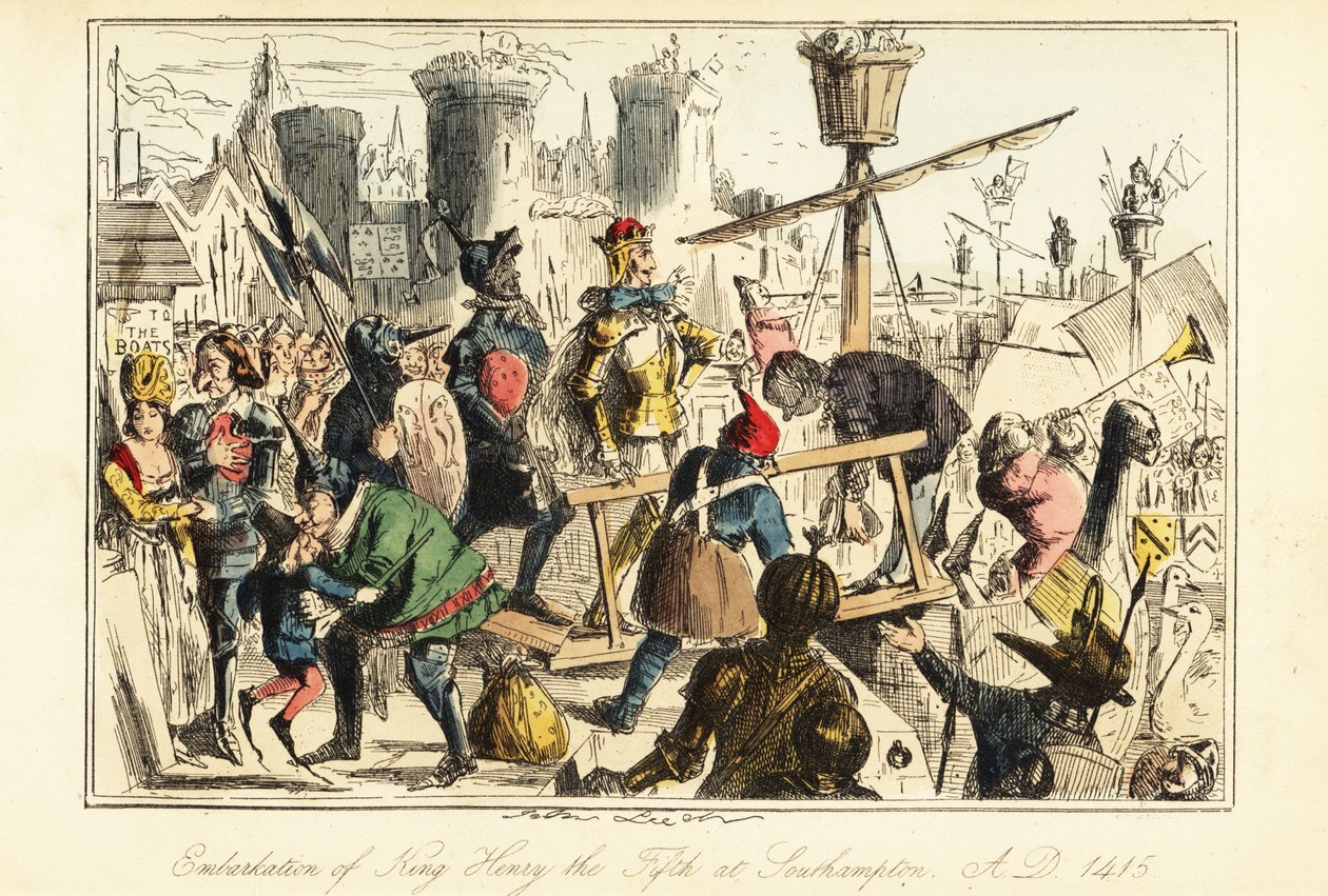 King Henry V of England boarding the Trinity at Southampton by John (after) Leech