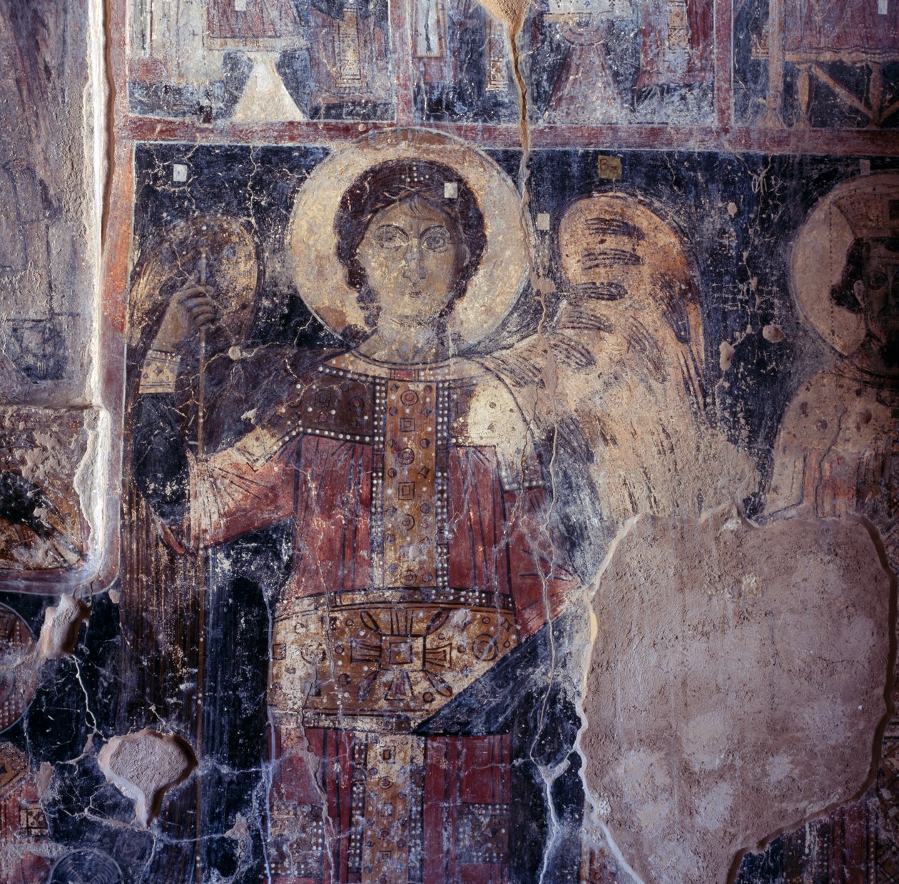 Angel, Fresco in the Byzantine Church of Agios Nikolaos, Maza, Crete, Greece by Walter Charles Mills
