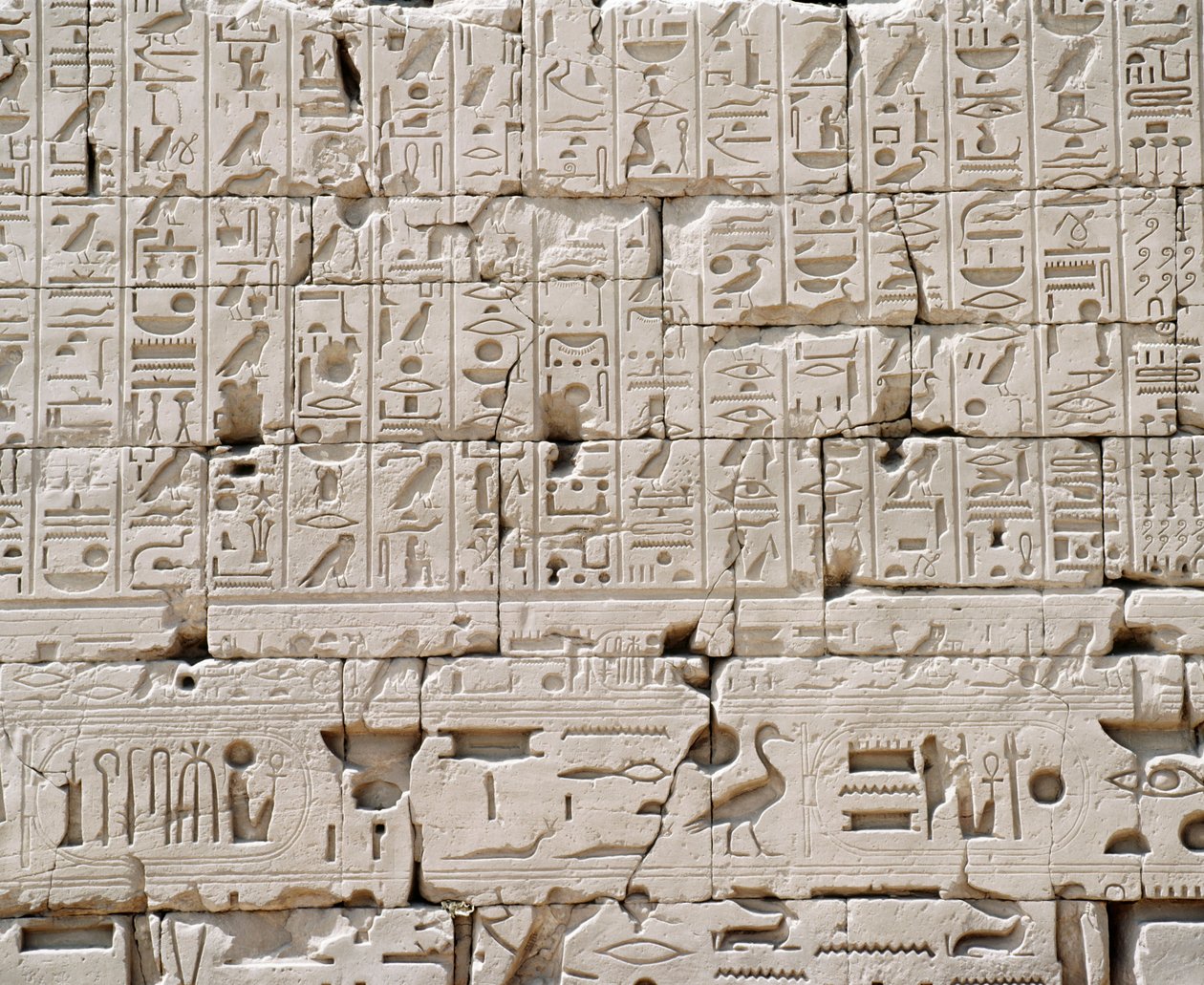 Karnak, Great Temple of Amon, Great Hypostyle Hall, Detail of Outside wall by Walter Charles Mills