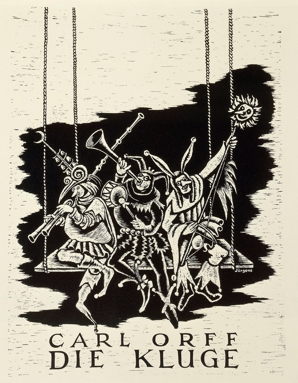 Playbill for premiere of The Wise Woman by Carl Orff at Frankfurt by Walter Charles Mills