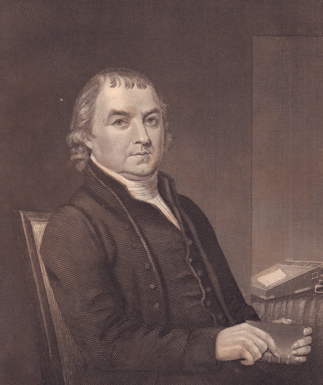 Portrait of American Methodist Bishop William Mc Kendree, engraving by Walter Charles Mills