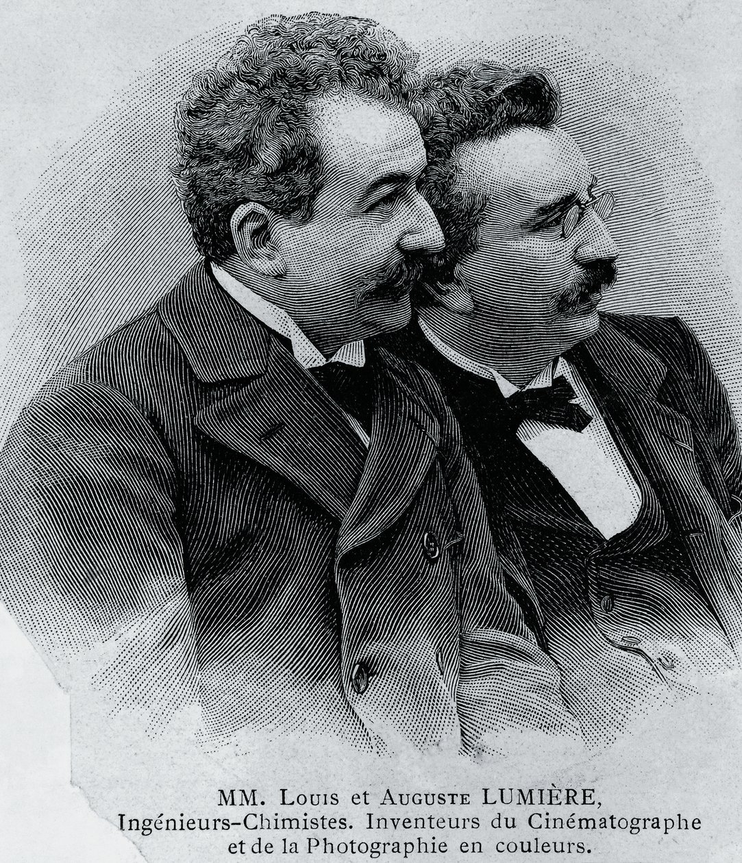 Portrait of Auguste Marie Louis Nicolas Lumiere and Louis Jean Lumiere, French entrepreneurs and inventors of film projector by Walter Charles Mills