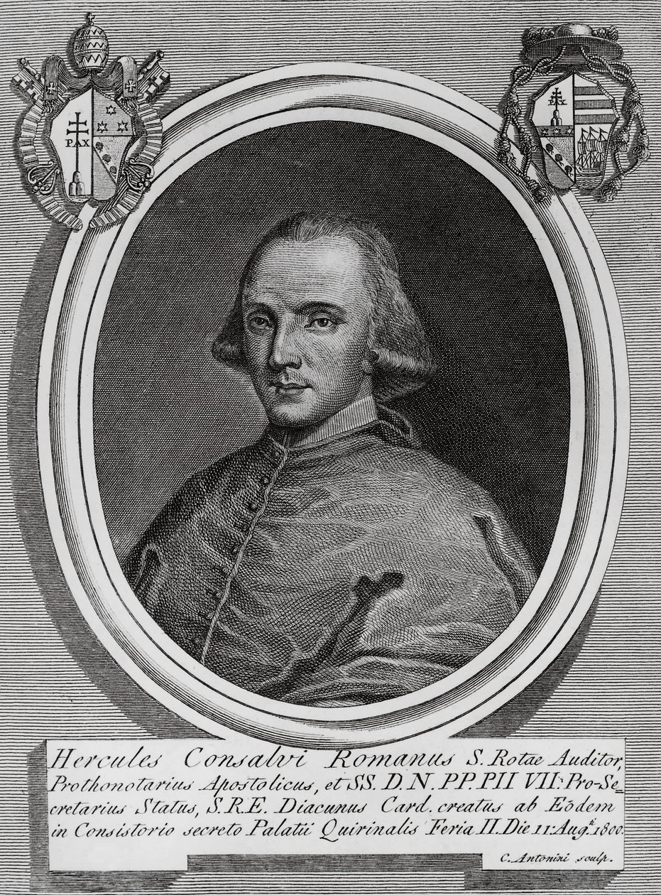Portrait of Ercole Consalvi, Italian cardinal and politician by Walter Charles Mills