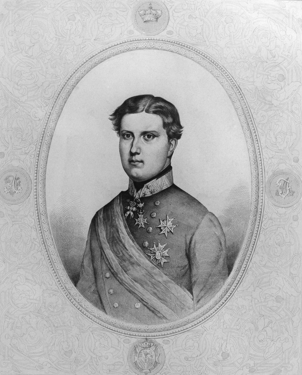 Portrait of Ferdinand IV of Habsburg-Lorraine, last Grand Duke of Tuscany, engraving by Walter Charles Mills
