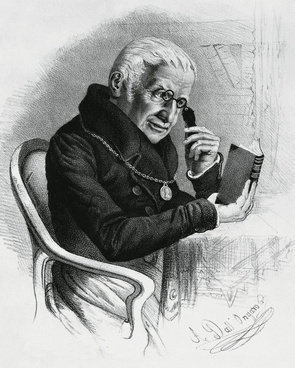Portrait of Lorenzo Rondolini, Italian physician and writer by Walter Charles Mills