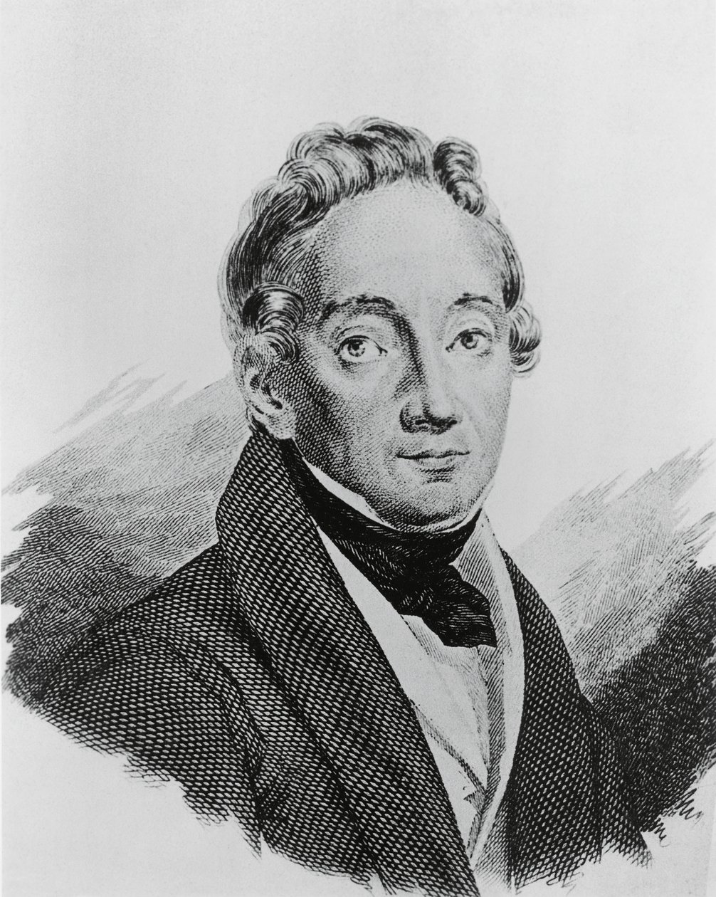 Portrait of Pietro Colletta, Italian general and historian, engraving by Walter Charles Mills