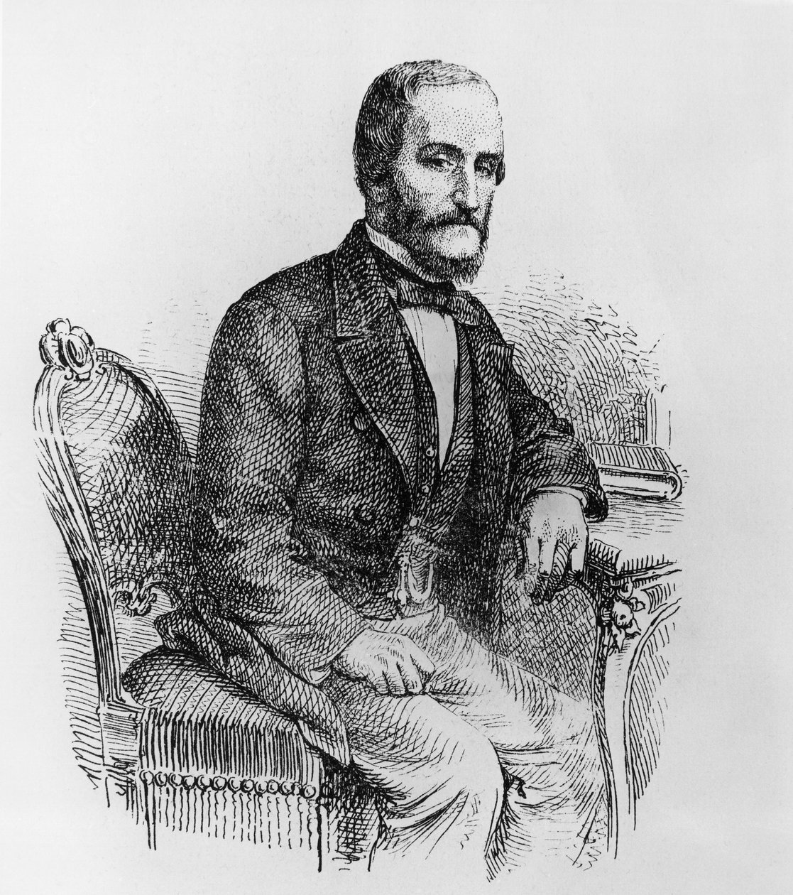 Portrait of Raffaele Busacca dei Gallidoro, Italian politician and economist, engraving by Walter Charles Mills