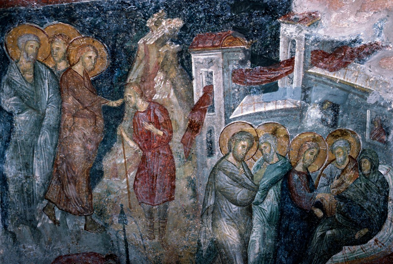 Scenes from the life of Jesus, fresco in the Agia Sophia church by Walter Charles Mills