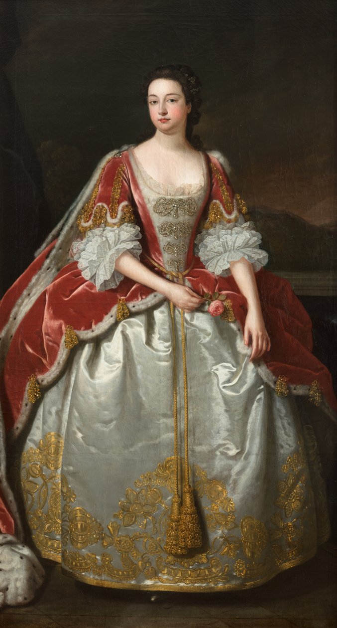 Portrait of Frances Thynne, wife of Algernon, 7th Duke of Somerset by John (attr.to) Shackleton