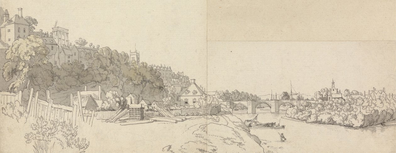 A Town Seen From the Banks of a River by John Alexander Gresse