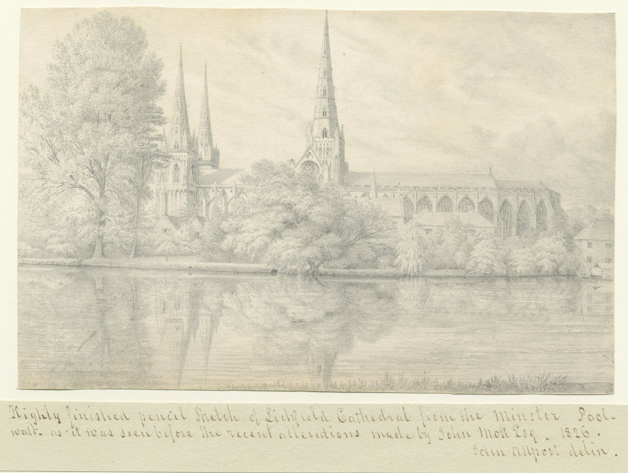 South West View of Lichfield Cathedral by John Allport