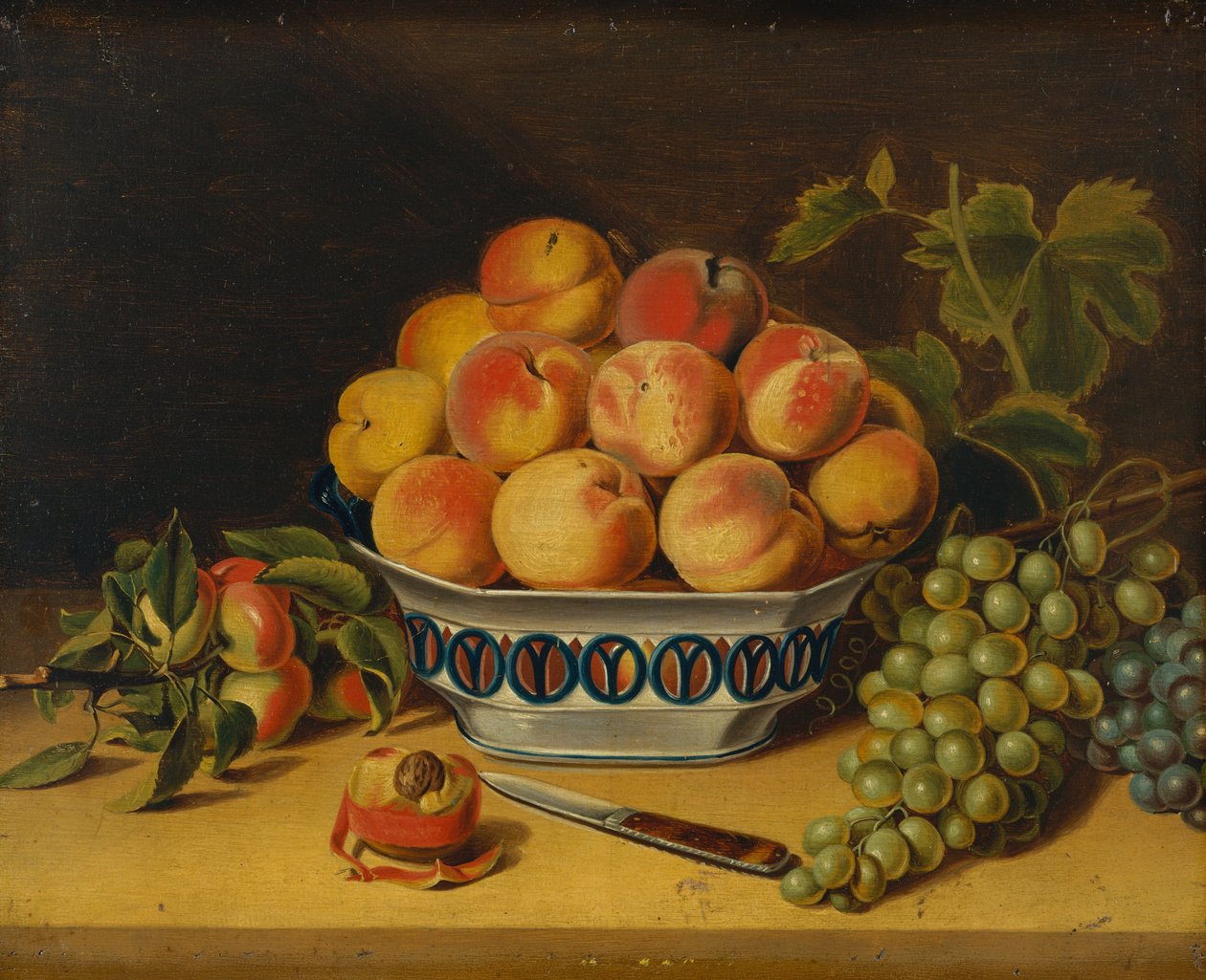 Still Life: Peaches and Grapes by John Archibald Woodside