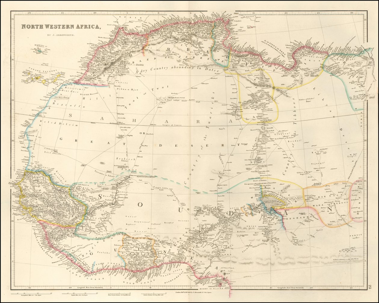 Map of North Western Africa by John Arrowsmith by John Arrowsmith