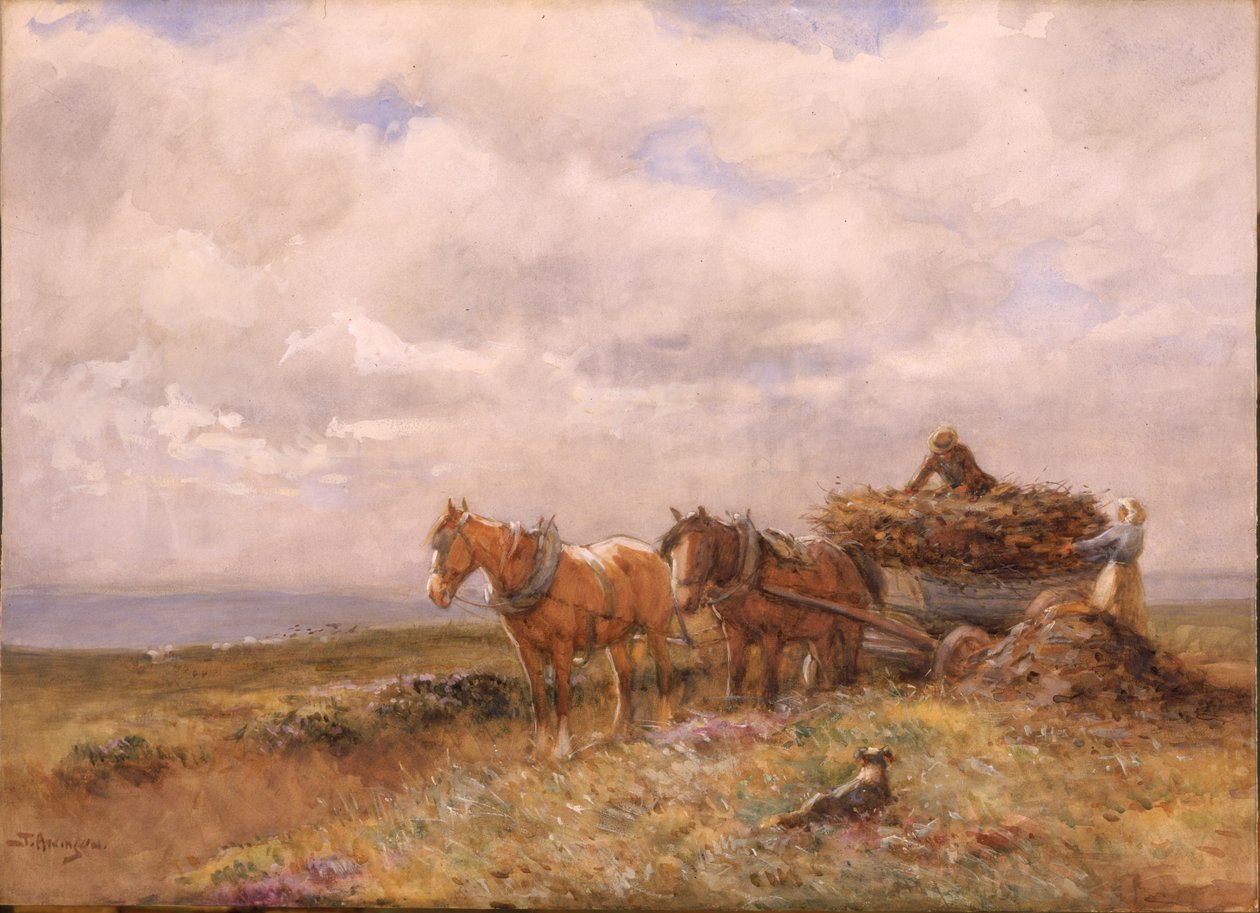 Carting Turf drawing by John Atkinson