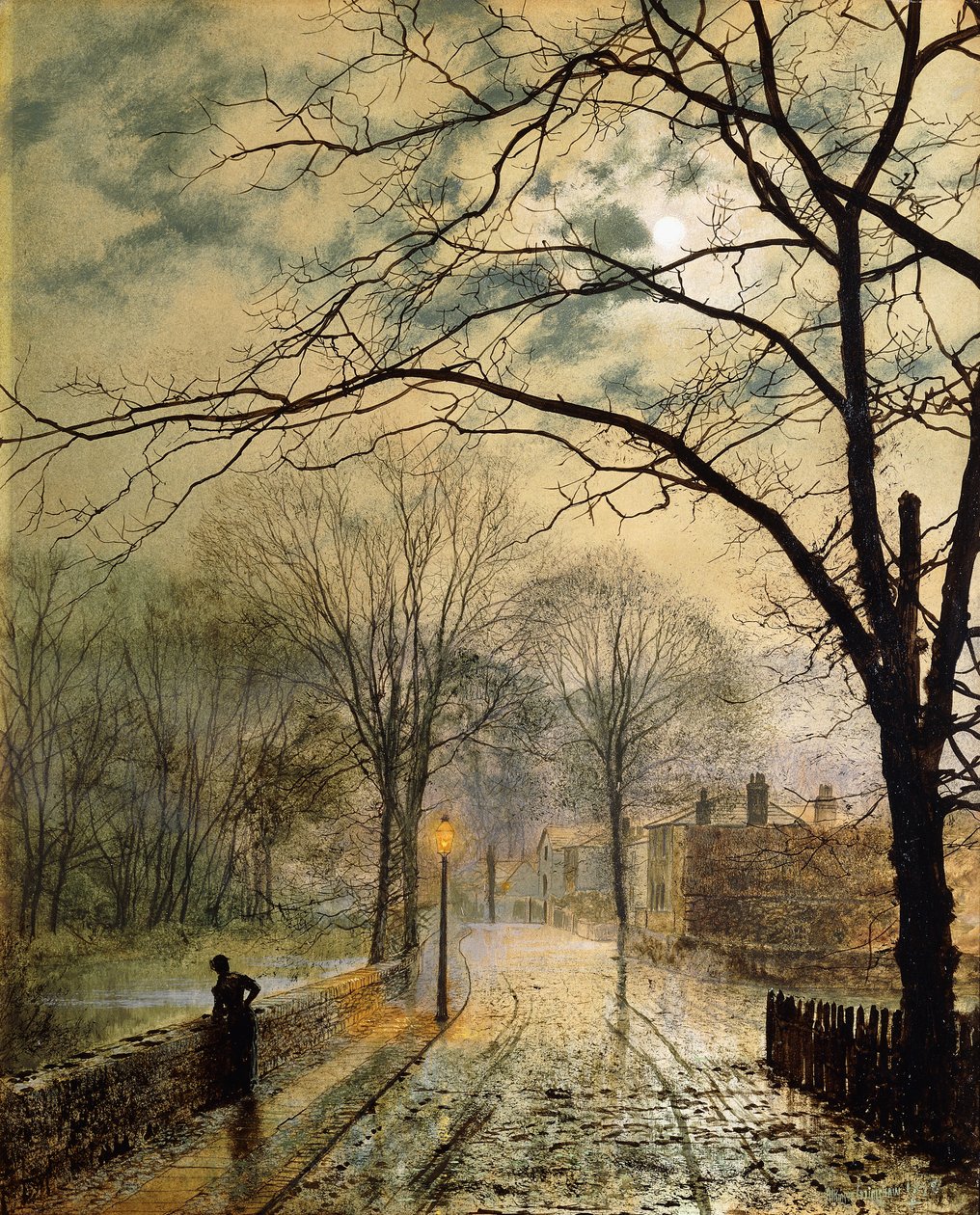 A Moonlit Stroll, Bonchurch, Isle of Wight by John Atkinson Grimshaw