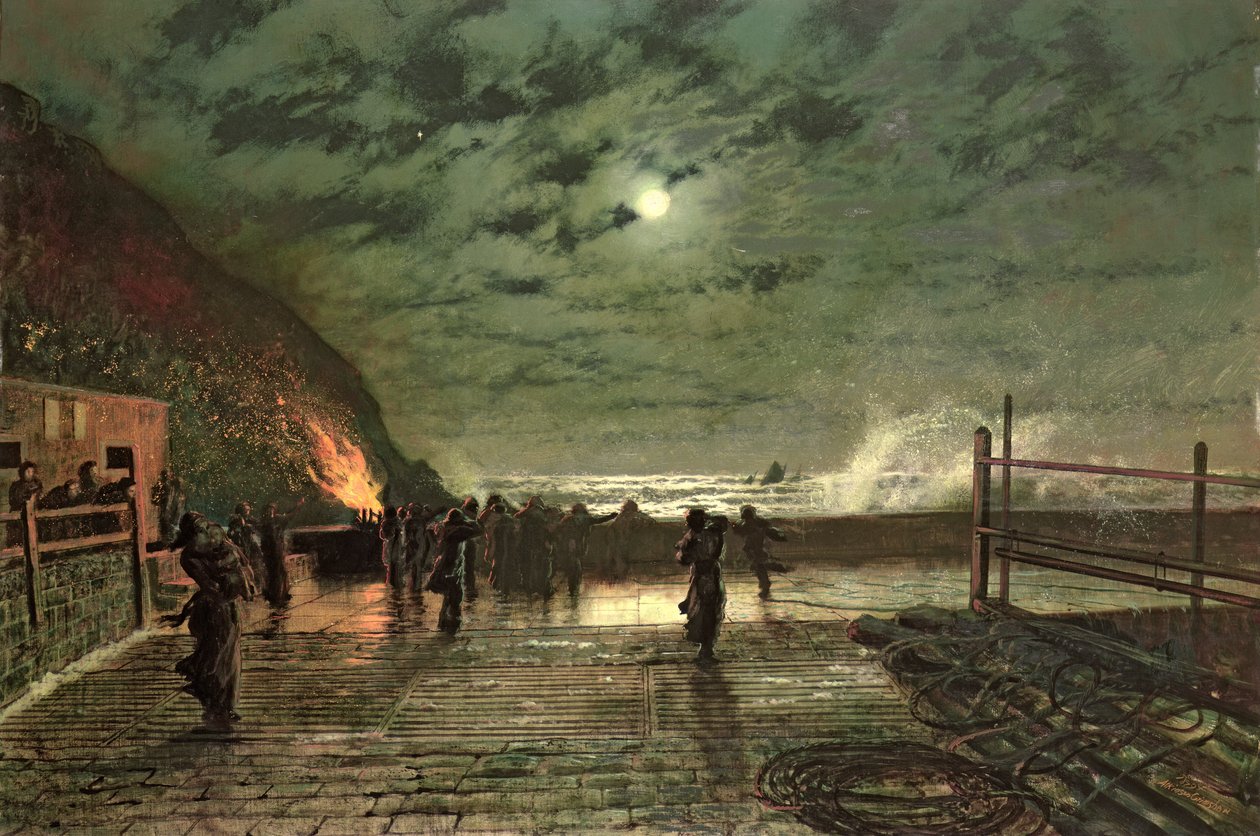 In Peril (The Harbour Flare) 1879 by John Atkinson Grimshaw