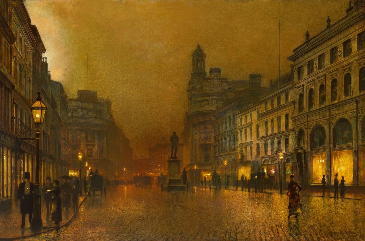 Manchester, St. Ann’s Square / Painting by J.A. Grimshaw by John Atkinson Grimshaw